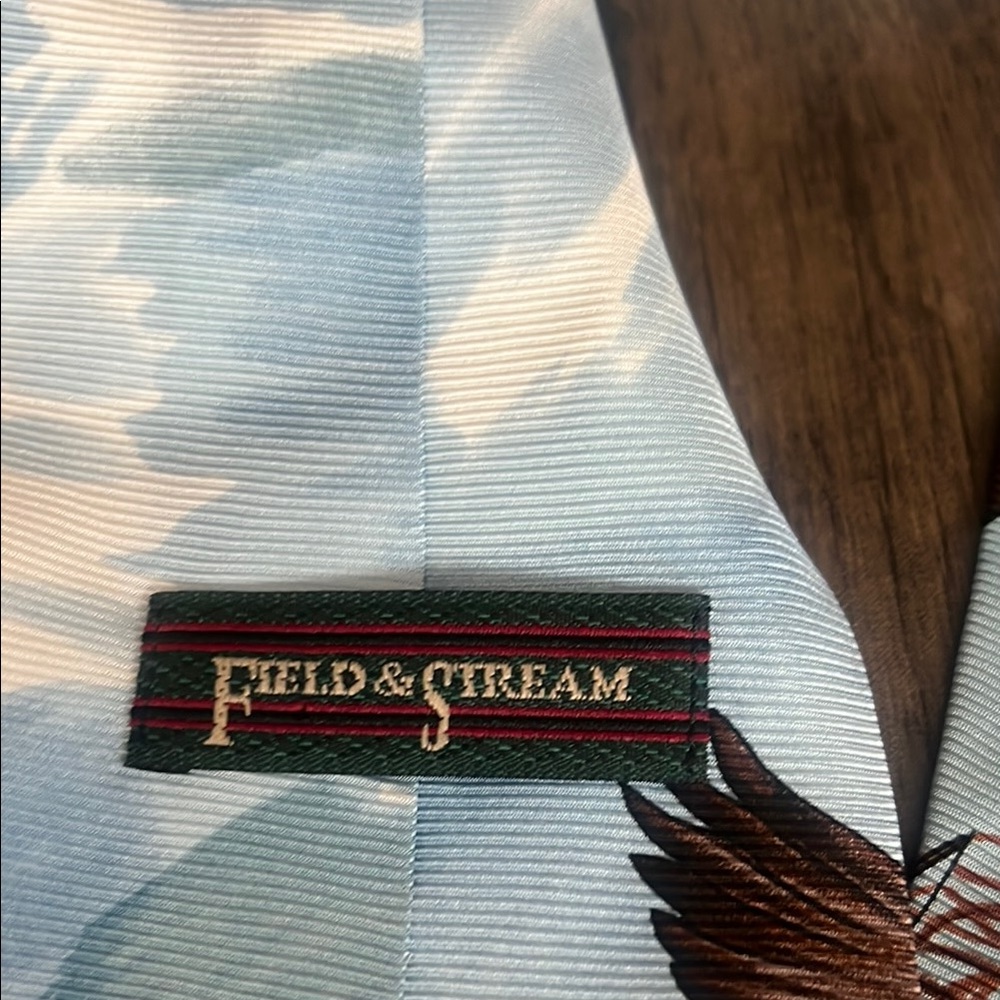 Field & Stream Light Blue Tie with Duck Design - Picture 2 of 4
